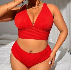 SHEIN Red Bikini Set FREE COVER UP